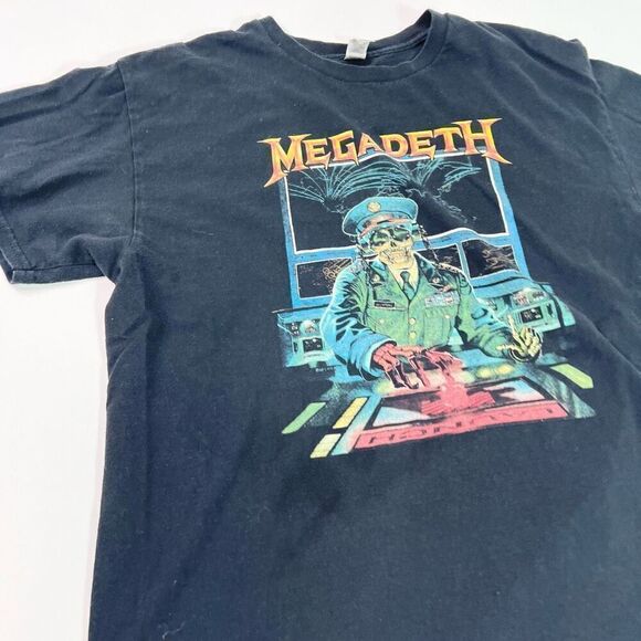 Megadeth T-Shirt Mens Large Black Heavy Cotton Crew Neck Short Sleeve Graphic - Picture 4 of 9